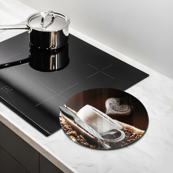 Üveg vágódeszka Kávé és egy csésze