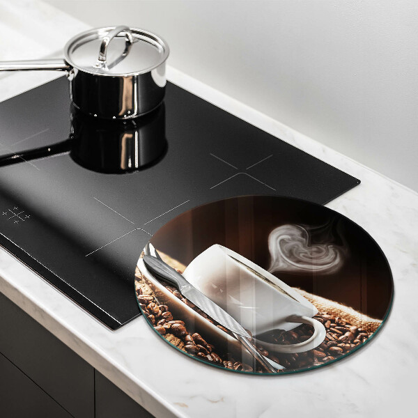 Üveg vágódeszka Kávé és egy csésze