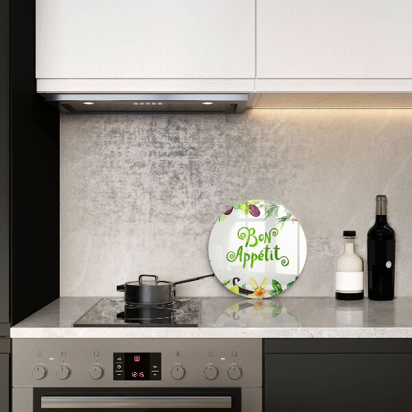 Üveg vágódeszka Bon Appetit felirat