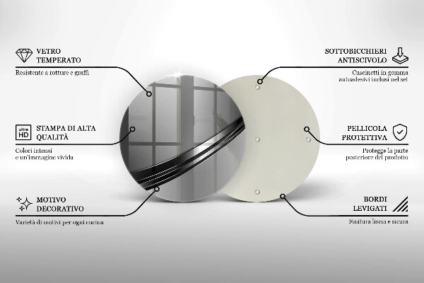 Üveg vágódeszka Fém absztrakció