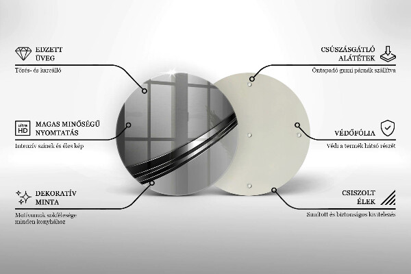 Üveg vágódeszka Fém absztrakció