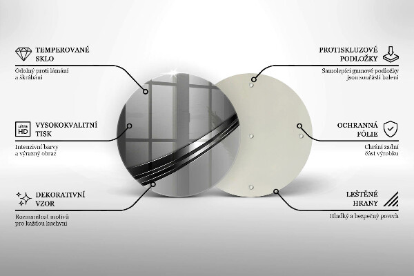 Üveg vágódeszka Fém absztrakció