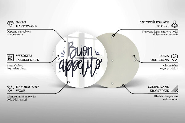 Üveg vágódeszka Buon Appetito