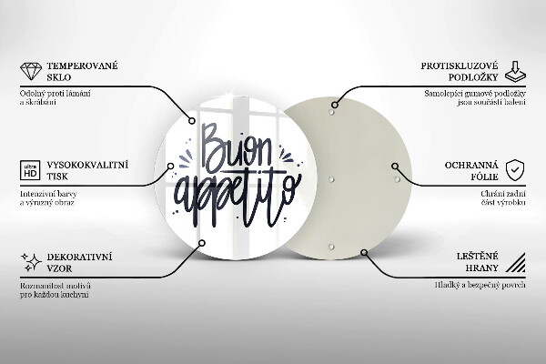Üveg vágódeszka Buon Appetito