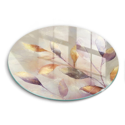 Üveg vágódeszka Festett boho levelek