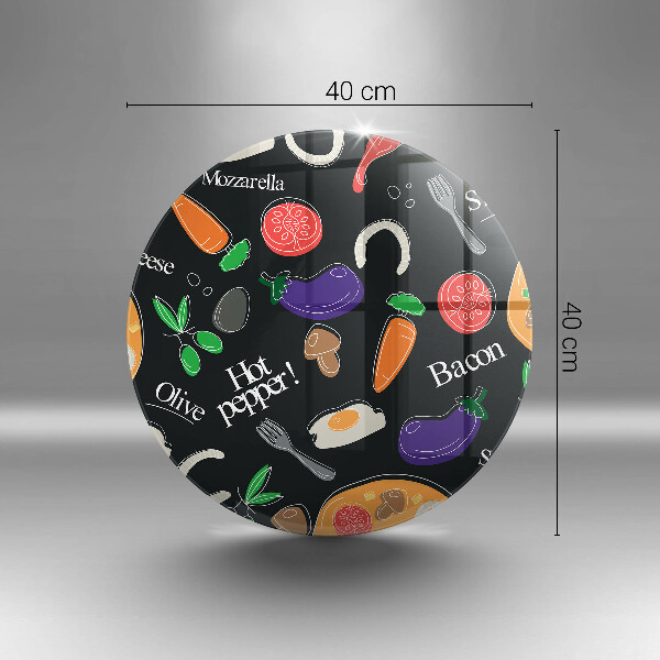 Üveg vágódeszka Élelmiszer illusztráció