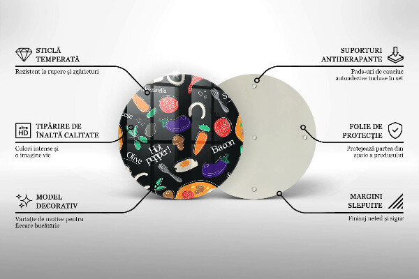 Üveg vágódeszka Élelmiszer illusztráció