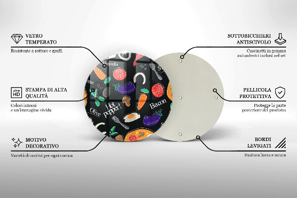 Üveg vágódeszka Élelmiszer illusztráció