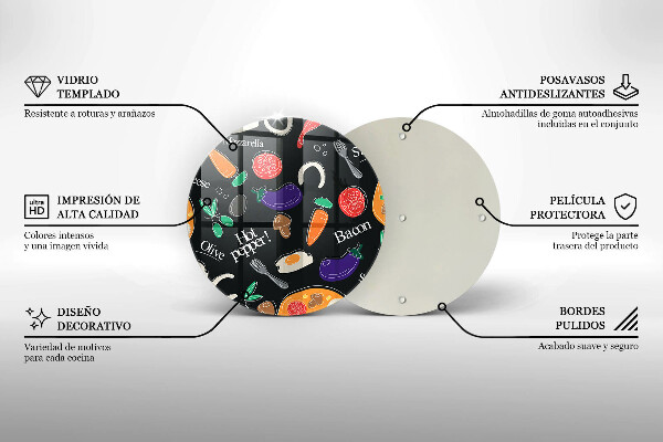 Üveg vágódeszka Élelmiszer illusztráció