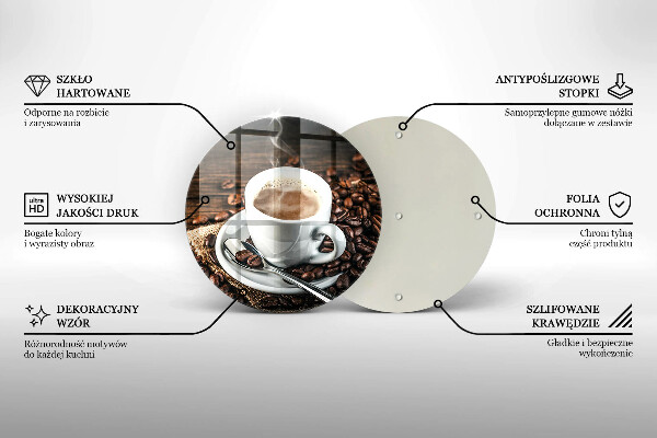 Üveg vágódeszka Csésze és kávébab