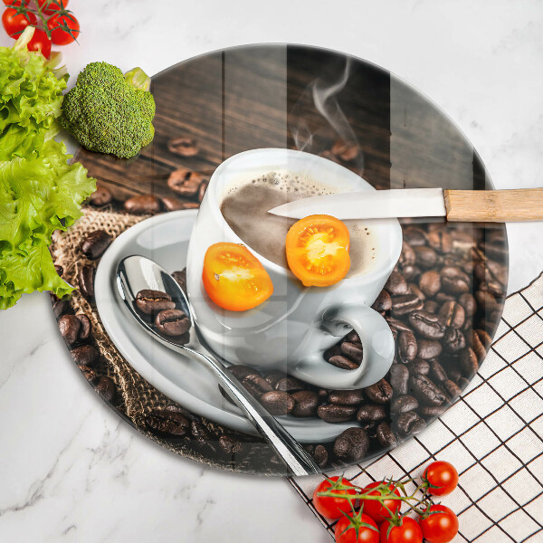 Üveg vágódeszka Csésze és kávébab