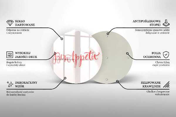 Üveg vágódeszka Bon Appetit konyha jele