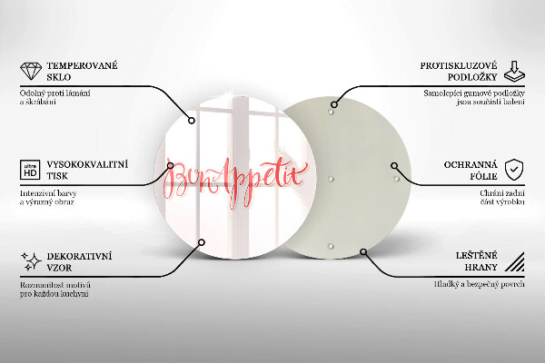 Üveg vágódeszka Bon Appetit konyha jele