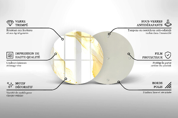 Üveg vágódeszka Arany absztrakció