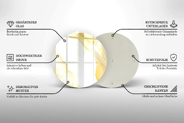 Üveg vágódeszka Arany absztrakció