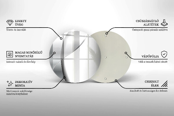 Üveg vágódeszka Ezüst fém absztrakció