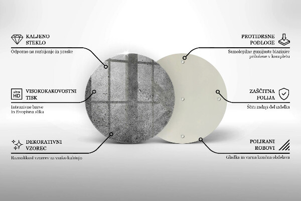 Üveg vágódeszka Beton kő textúra