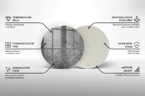 Üveg vágódeszka Beton kő textúra