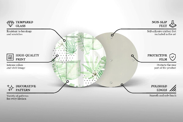 Üveg vágódeszka Akvarell levelek
