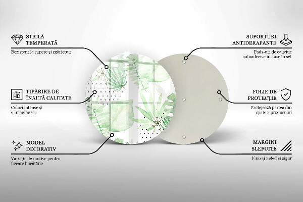 Üveg vágódeszka Akvarell levelek