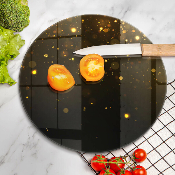 Üveg vágódeszka Arany csillogás