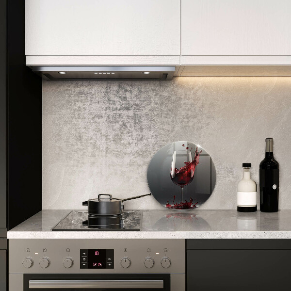 Üveg vágódeszka Vörösbor egy pohárban