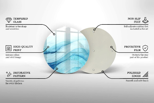 Üveg vágódeszka Absztrakt hullámok