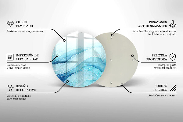 Üveg vágódeszka Absztrakt hullámok