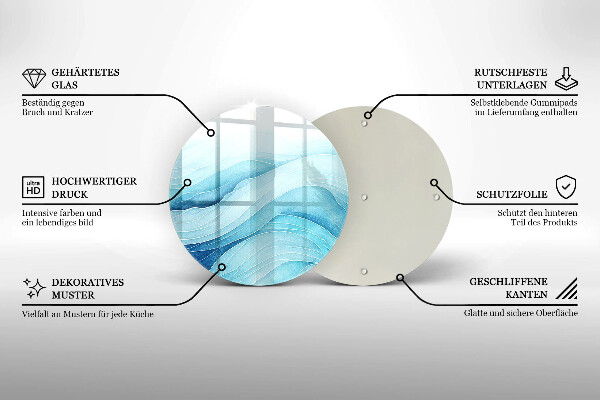 Üveg vágódeszka Absztrakt hullámok