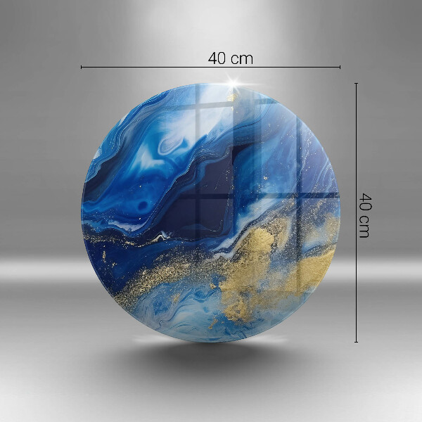 Üveg vágódeszka Kék márvány és arany