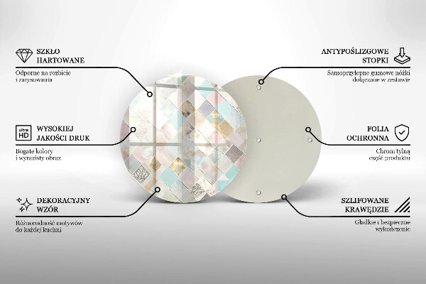 Üveg vágódeszka Pasztell kompozíció