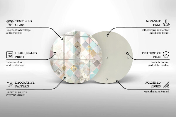 Üveg vágódeszka Pasztell kompozíció