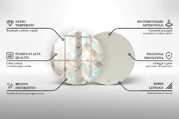 Üveg vágódeszka Pasztell kompozíció