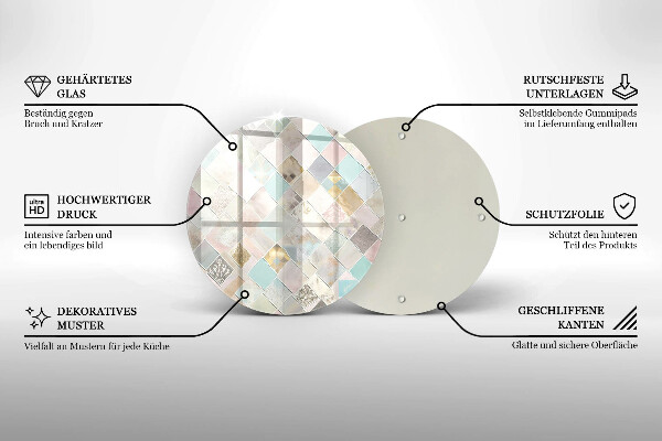 Üveg vágódeszka Pasztell kompozíció