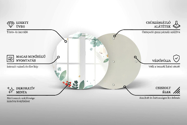 Üveg vágódeszka Akvarell levelek