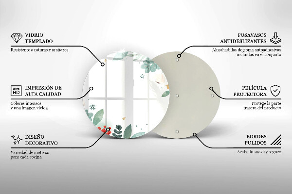 Üveg vágódeszka Akvarell levelek