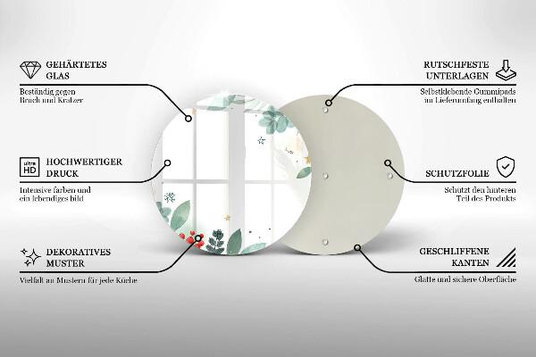 Üveg vágódeszka Akvarell levelek