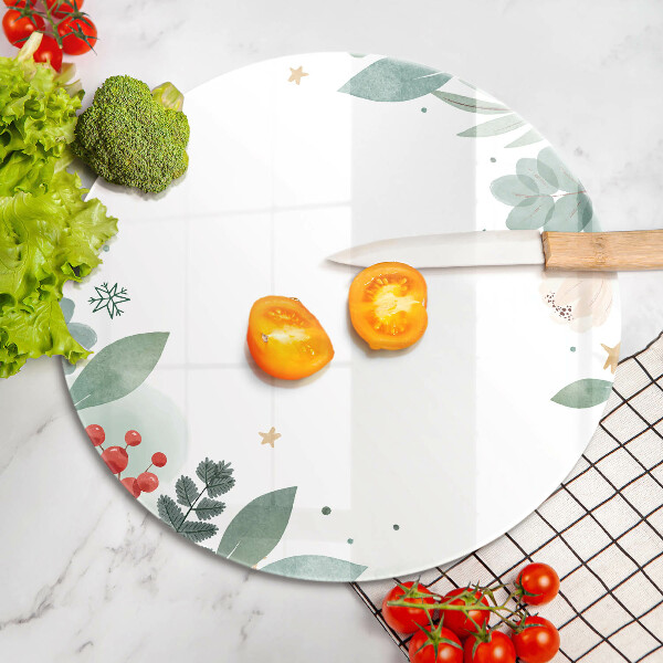 Üveg vágódeszka Akvarell levelek