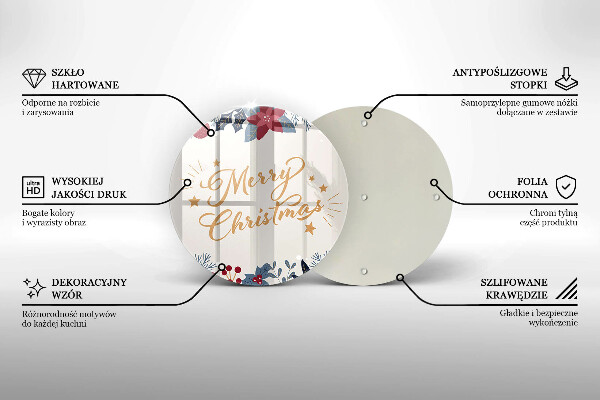 Üveg vágódeszka Merry Christmas