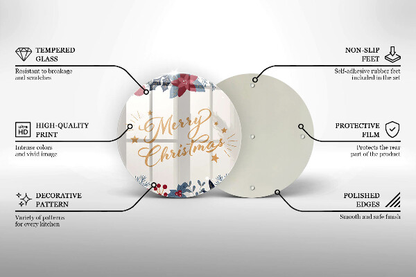 Üveg vágódeszka Merry Christmas