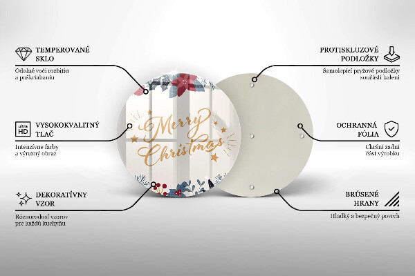 Üveg vágódeszka Merry Christmas