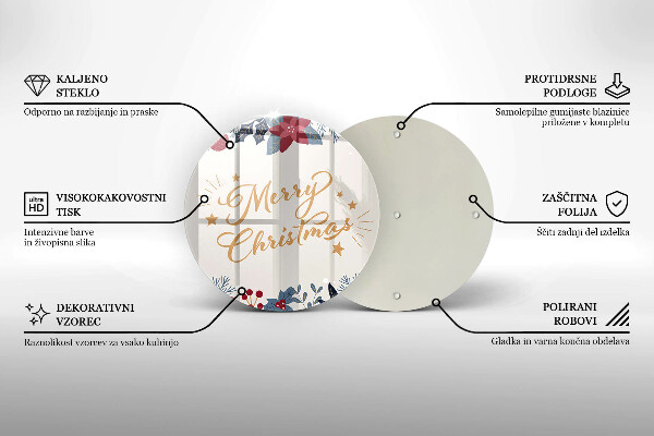 Üveg vágódeszka Merry Christmas