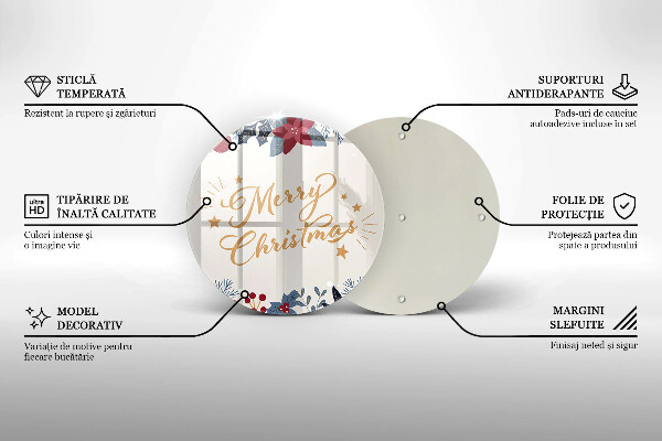Üveg vágódeszka Merry Christmas