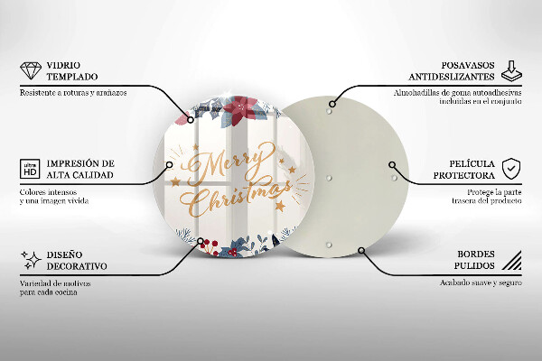 Üveg vágódeszka Merry Christmas