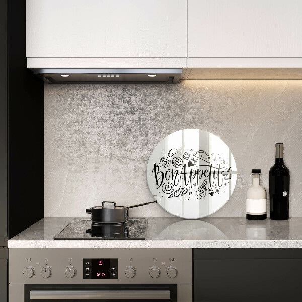 Üveg vágódeszka Bon Appetit felirat