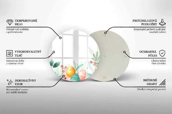 Üveg vágódeszka húsvéti tojás