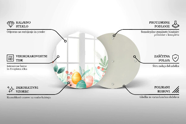 Üveg vágódeszka húsvéti tojás