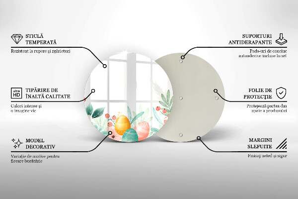 Üveg vágódeszka húsvéti tojás
