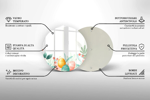 Üveg vágódeszka húsvéti tojás