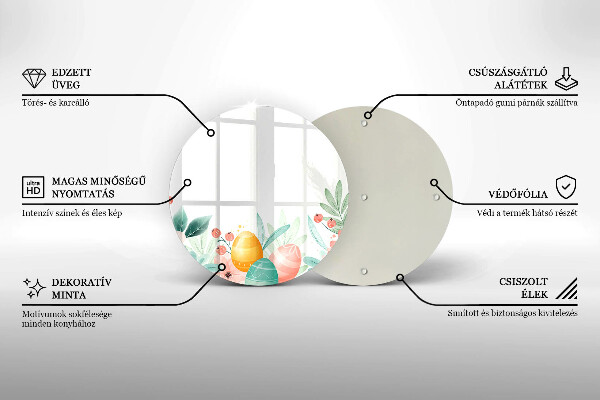 Üveg vágódeszka húsvéti tojás